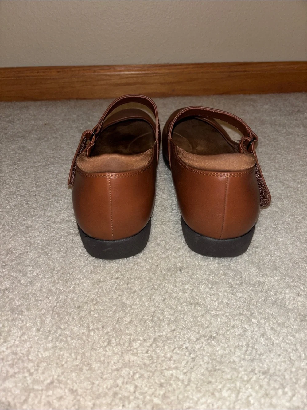 Dream Pairs Tan Mary Jane Flats with Adjustable Strap